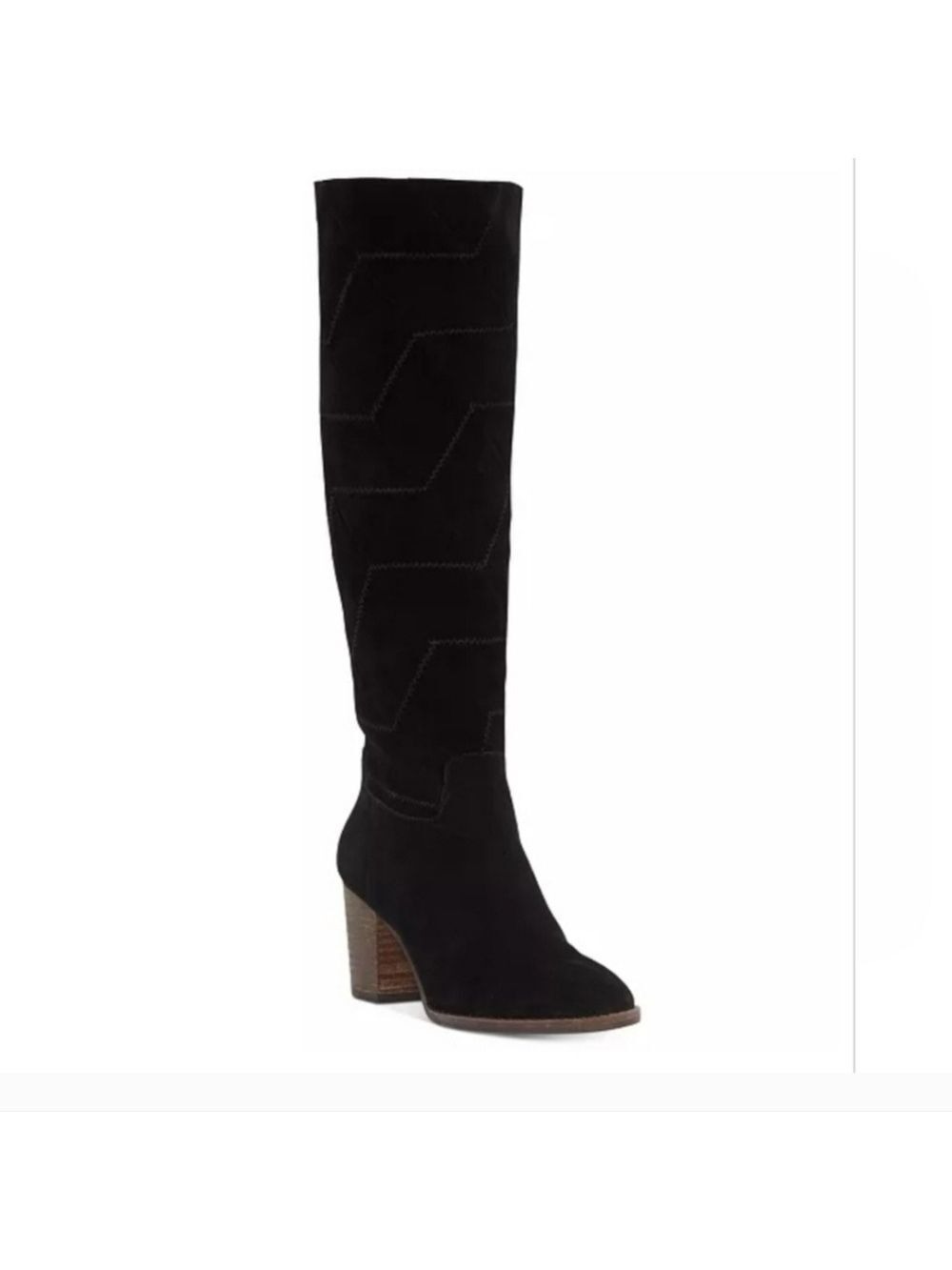 Lucky Brand Black Suede Leather Prouska Heeled Boots 8M - Picture 3 of 15